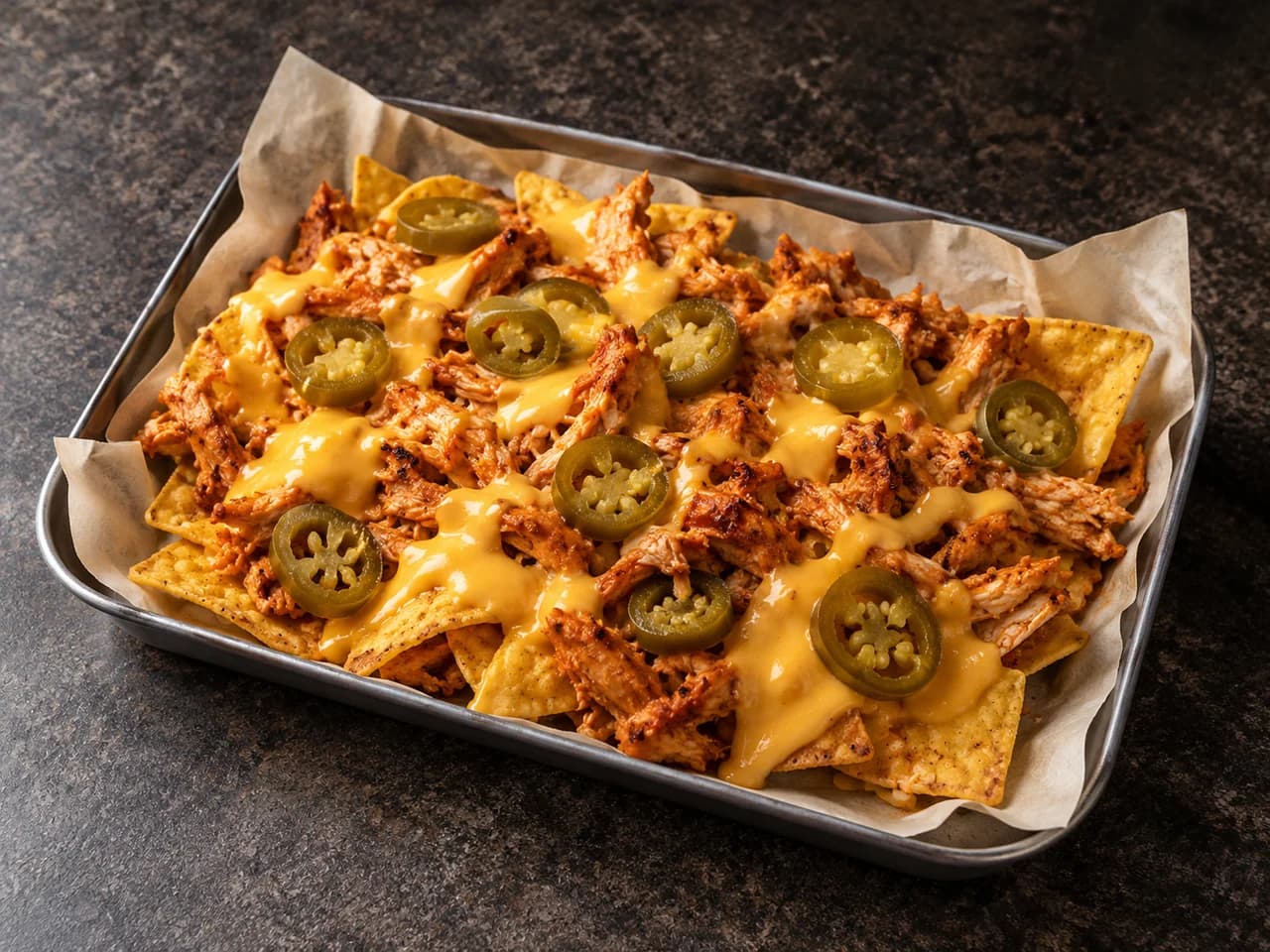 Spicy Chicken Loaded Nachos